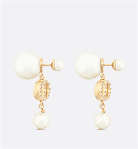 dior tribales earrings in gold tone finish aged metal price|Dior tribal earrings real pearl.